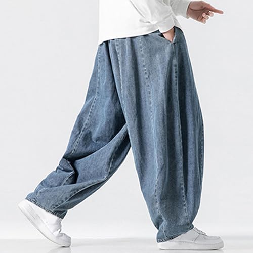 Mens Wide Leg Pants Casual Hip Hop Relaxed Fit Oversized Streetwear Trendy Baggy Boyfriend Denim Pants4