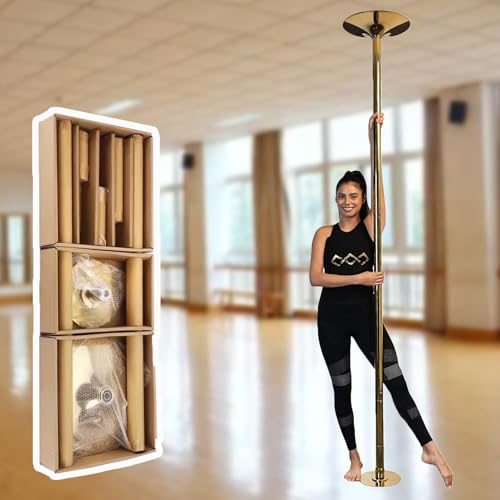 Barre de pole dance rotative en acier doré, matériel de fitness haut de gamme pour salle de yoga