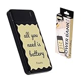 🔋 DESIGN ORIGINAL – Quand votre téléphone manque d’énergie, cette batterie portable avec le message “all you need is battery” devient votre meilleure alliée. Grâce à ses deux ports USB, vous pouvez recharger deux appareils en même temps.