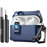 TiMOVO Custodia per Airpods Pro 3 (2025) con Clip di Sicurezza, Blu+Nero