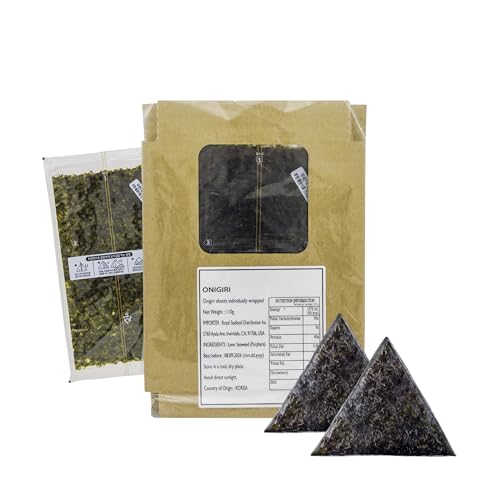 RSD – Onigiri Seaweed Sheets – 100 Individually Wrapped Sheets – Premium Roasted Nori for Sushi, Onigiri, Gimbap, & More – Organic, Crispy, & Fresh