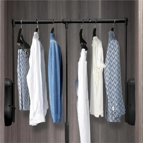Garde-robe rail lift pliable et télescopique pour optimiser l'armoire
