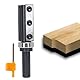 Sinoprotools Wendeplatten Bündigfräser,12mm Schaft Bündiger Fräser Schnittlänge 50mm,mit 4-seitigen Austauschbare Hartmetall(HW),mit Kugellager,für Holzbearbeitung Bündig Trimmen.(S=12,Ф=22,I=50)