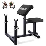 HEMERIS Preacher Curl Bench, Max Load 450 LBS Strength Training Bench Home Gym Bench Fitness Equipment,6-Level Seated Barbell Dumbbell Bicep Curl Machine Weight Bench(Black)