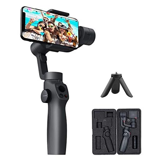 FUNSNAP Handheld Gimbal Camera Stabilizer for iPhone 11Pro/X/XS Android Smartphone Vlog Youtuber Live Video Record with Sport Inception Mode Face Object Tracking(Upgraded 3-Axis Capture2)