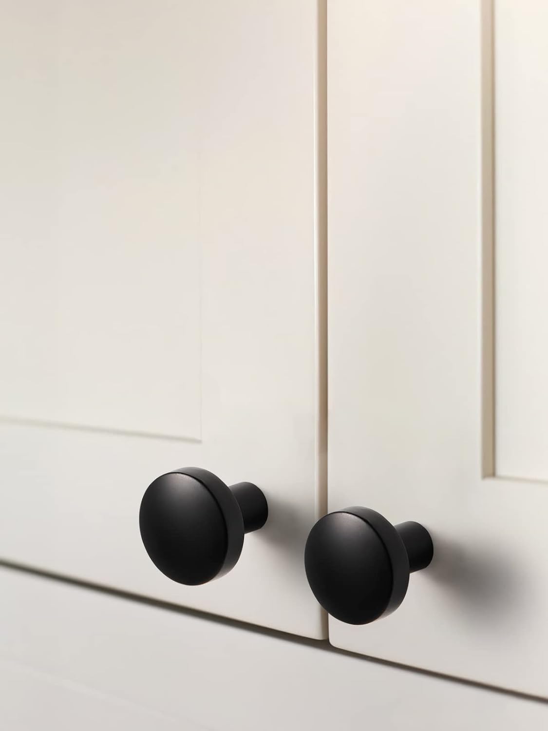 Black Cabinet Knobs 5 Pack Modern Matte Drawer Pulls Kitchen Cupboard Bathroom Dresser Handles Cabinet Hardware