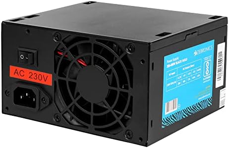 Zebronics 450W Black Gold Power Supply with 3X SATA connectors, 2X Molex, 80mm Built-in Fan, Extra Long Cables, 1.2 Meter Power Cable and Suitable for Regular use Computers