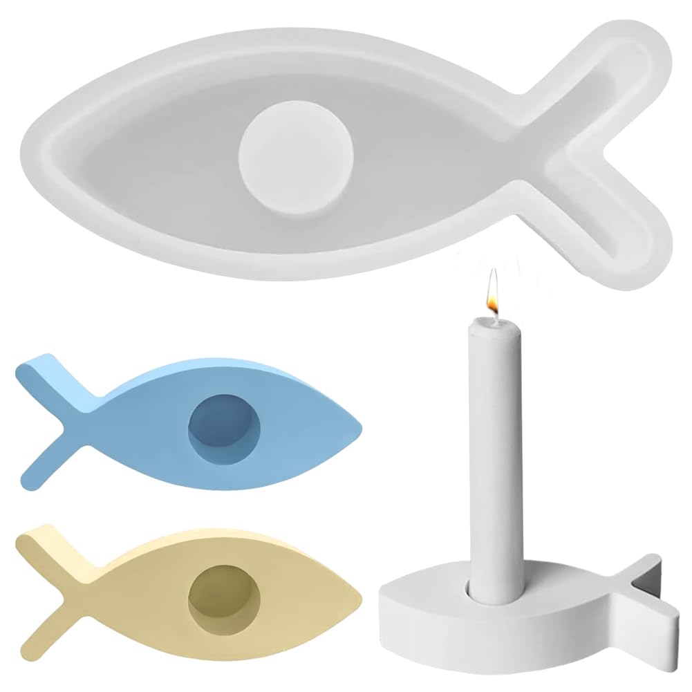 Moule Silicone Poisson 2 Pcs - Petit Et Gros Poisson Pour Résine, Bougies & Décoration