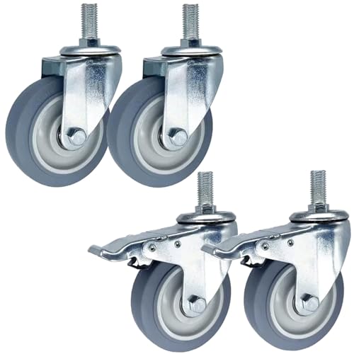Roulettes pivotantes robustes en caoutchouc TPR de 3 4 5 pouces