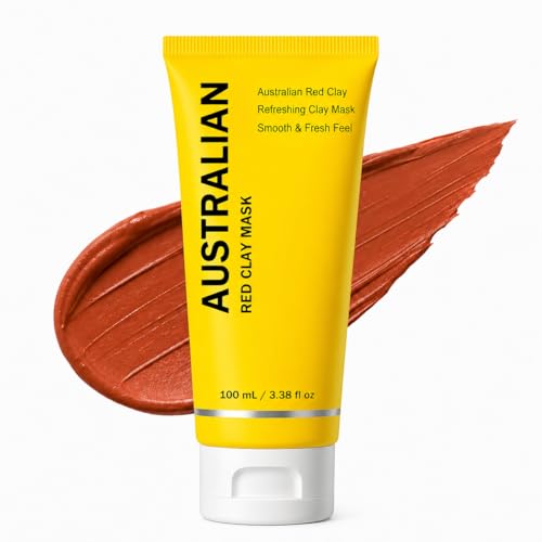 GTVOSY Face Mask Red Clay Australian Red Clay Face Mask Hydrating Moisturizing & Soothing Clay Mask for All Skin Types 100 ml / 3.38 fl oz