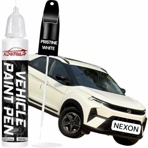 Image of xdotoar Car Touch Up Paint Pen for Tata Nexon Pristine White | Factory Color Matched 2K Paint Technology | Car Scratch Remover & Paint Chip Repair | Quick Dry Formula | Rust Protection | 18ml