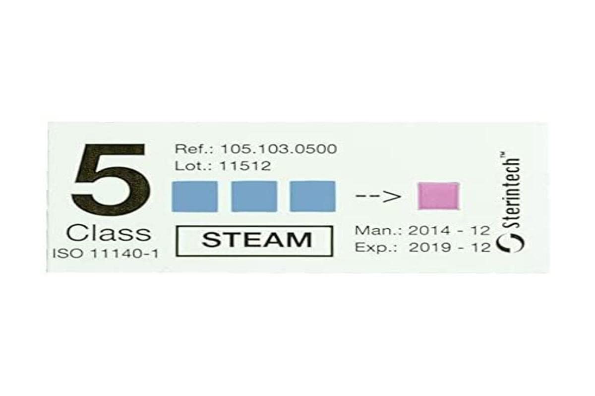 Gima 35953 Lot de 500 indicateurs de stérilisation à vapeur type 5