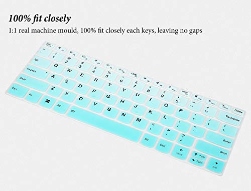 Image of CASEDAO Keyboard Cover Skin For Lenovo Flex 5 14 2-In-1 Laptop /Yoga 7I 5I,Lenove Idepad S540 14 Inch /Lenovo Ideapad 5 14 inch /Ideapad Slim 7 14, Keyboard Skin Protector For Lenovo Flex 5 14 inch-Gradual Mint
