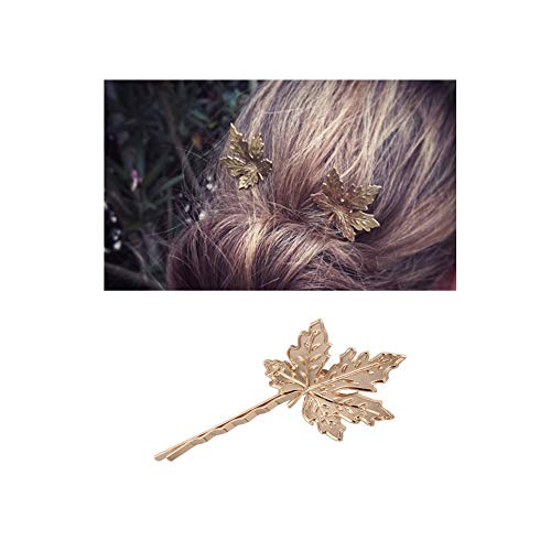 9 Pack Gold Feather Leaf Flower Metal Hair Clip Snap Barrette Claw Clamp Bobby Pin Alligator Hairclips Wedding Party Hair Decorations Accessories For Women Ladies #TOP7