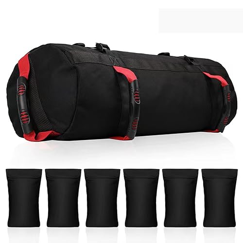 Saco De Arena para Peso Bolsas de Arena Power Bags, vacías, Ajustables, con Peso, Barra Resistente al desgarro, Entrenamiento Fuerza Funcional