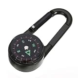 1PC Compass Camping Climbing Hiking Mini Metal 3-in-1 Multifunctional Carabiner Compass Thermometer