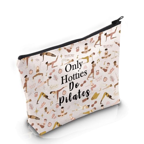 VAMSII Pilates Teacher Appreciation Gift Only Hotties Do Pilates Makeup Bag Pilates Instructor Cosmetic Bag Pilates Merch (Only Hotties Do Pilates M)