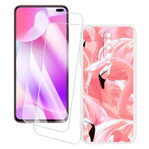 OAGELIM 2�Z�b�g �X�N���[���v���e�N�^�[ + �P�[�X Xiaomi Redmi K30i (6.67 �C���`) �Ƃ̌݊������� �A�[�e�B�X�e�B�b�N�J�X�^���v�����g�J�o�[�Ƌ����K���X�t�B���� �X�N���b�`�h�~ (�t���~���S)