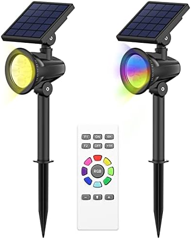 intelamp Solar Spot Lights Outdoor Solar Projector Lights Outdoor Waterproof Solar Outdoor Lights Spot Lights Solar Lights Outdoor Waterproof Solar Lights for Garden Pathway, Landscape Lights 2 Pack