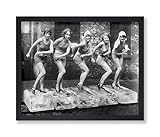 Poster Master Vintage Photograph Poster - Retro Fashion Print - Gift for Artist, Friend - Women Dancing on Ice, Flapper Girls, Swimsuit, Pinup - Wall Decor for Home, Office, 24x32 Unframed Wall Art