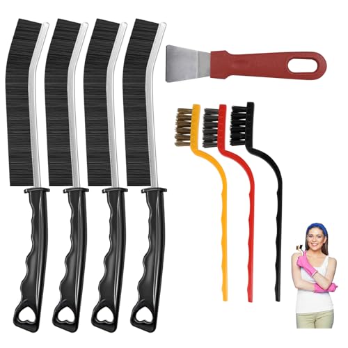 8Pcs Crevice Cleaning Brushes for Household Use, Grout Cleaner Brush, Hard Bristle Gap Cleaning Tool, Suitable for Kitchen, Bathroom and Other Areas Usually Difficult to Reach