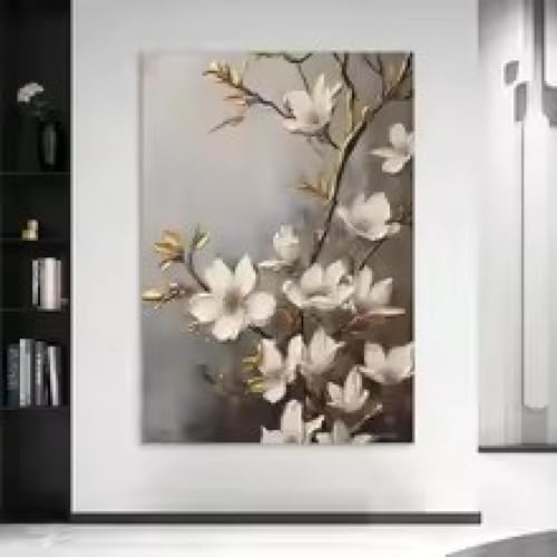 Affiches de fleurs blanches toiles 80x120 cm décoration épurée sans cadre