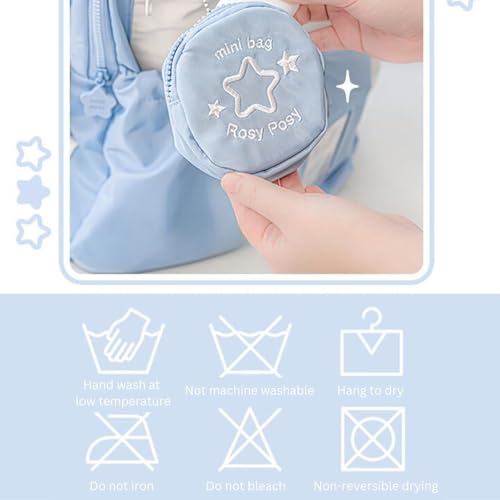 Rosy Posy Backpack, Rosyposy Backpack, Cream Star Series Large Capacity Drawstring Back pack Chicchoi, Chic Choi Back Pack (Pink)4