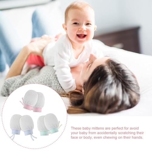 3 Paar Baby-Fingerhandschuhe, 0-18 Monate, Sommer-Neugeborenen-Fingerhandschuhe Baby Kratzfeste Handschuhe