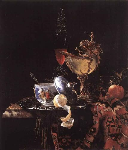 Cuadro de naturaleza muerta de Willem Kalf para decorar un salón elegante en formato 60x90cm