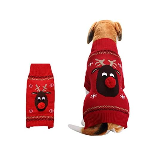 Snaked cat Jersey de Navidad para Mascotas, cálido, para Perro, Gato, Nariz, Ciervo, Ropa de Invierno