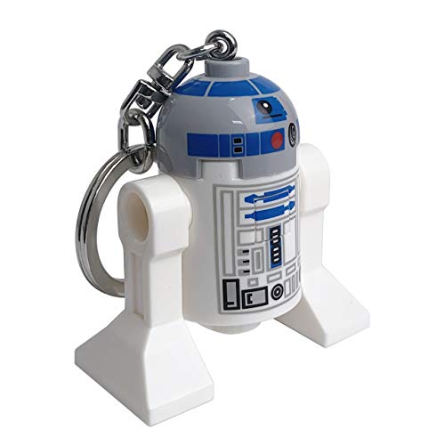 IQ Lego Star Wars R2D2 Llavero Linterna LED Juguetes de Regalo para niños   Figura de 76 mm de Altura (KE100H)   2 Pilas CR2025 Incluidas