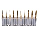 Schaftdurchmesser: 3,175 mm 10 Stücke 3,175mm Schaftdurchmesser 1,0 1,5 2,0 2,5 3,0 mm Schneidendurchmesser CNC-Fräser Bit Titanium-Beschichtung