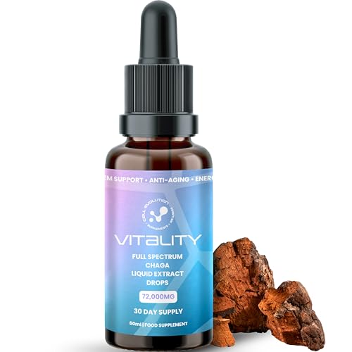 Cell Evolution Chaga Full Spectrum Liquid Mushroom Drops Supplement Super Strength 72 000mg (15:1) Immune Support & Anti Aging Natural & Suitable for Vegans & Vegetarians