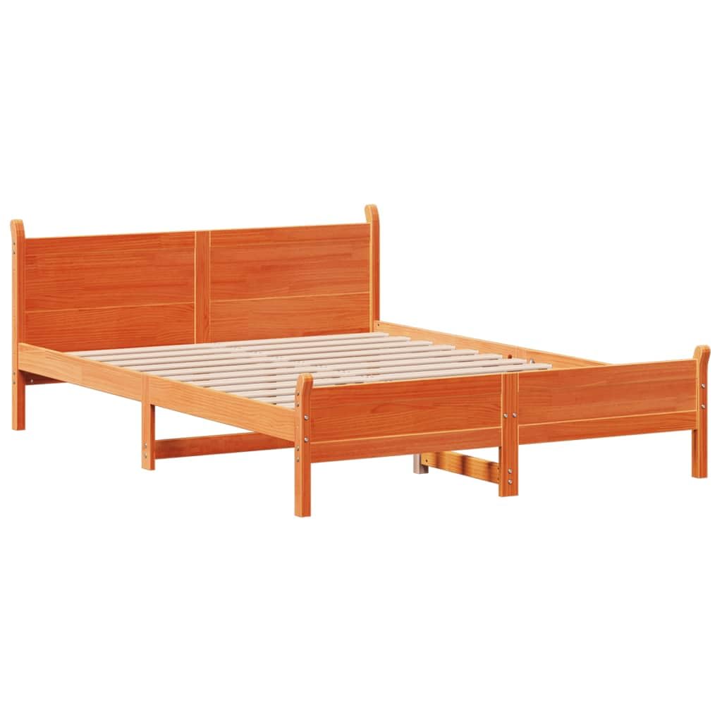 vidaXL Letto Senza Materasso Marrone Cera 160x200 cm in Legno di Pino, Telaio Letto, Letto, giroletto, mobili per Camera da Letto, Base Letto