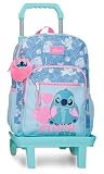 Joumma Disney Stitch Hearts Mochila con Carro 15" Azul 30x38x12 cms Poliéster 13,68L