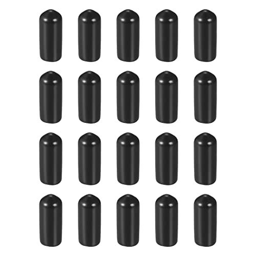 Dmiotech 20 Pack 1/4"(6Mm) Id Black Screw Thread Protectors Rubber End Caps Bolt Covers For Screw Bolt Furniture Pipe #TOP4