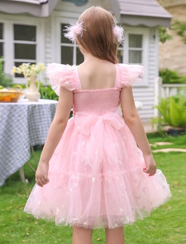 Kids Girls Birthday Party Dress Flutter Sleeve 3D Butterfly Tutu Dress Cake Crush Photo Shoot3