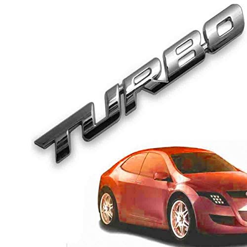 Image of Car Bike 3D Logo Aluminium Alloy Metal /Superior Plastic Emblem Badge Sticker Decal New (Silver Turbo Small)