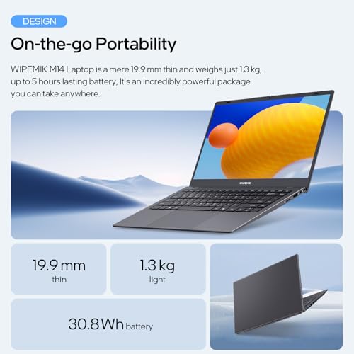 2025 14" Laptop, 8GB RAM, 128GB SSD | Quad-Core N5095 Processor, HD Display, Support WiFi 5, Bluetooth 5.0, USB 3.0, Webcam, Pre-Installed Office Pro Plus 2024 - Image 5