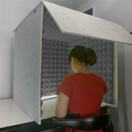 WORDFUN Cabina Grabación Portatil, 80x80x80cm Sonido Escudo Profesionala, Panel para La Grabación En Estudio De Casa, Grabación Vocal, Aislamiento Acústico, para Podcasting, Grabación Estudio