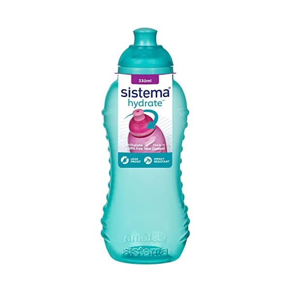 Sistema Twist ‘n’ Sip Squeeze Kids Water Bottle | Leakproof Water Bottle | 330 ml | BPA-Free | Assorted Colours