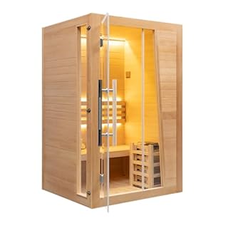 Vidalux Klassikko Traditional Sauna - Modern Elegant Design and Mood Lighting - Non-Allergenic, Non-Toxic with 5 Years Body Warranty - 2P Elegent