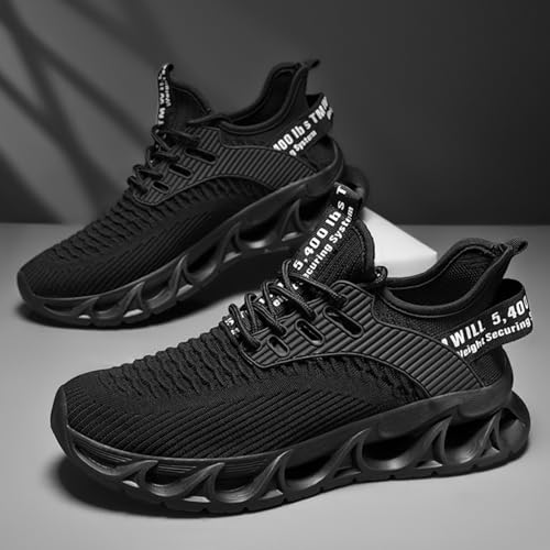 Mens Breathable Lightweight Running Shoes Blade Tennis Walking Sneakers Comfortable Fashion Non Slip Work Sport Athletic Shoes (Orange,8)4