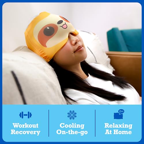 Image of Happy Helpers Sloth Cooling Headache Cap by Relatable, Perfect for Soothing Support During Headaches, Hangovers, Post Workout Recovery, Stress Support and Cooling Support, Includes 1 Cooling Cap