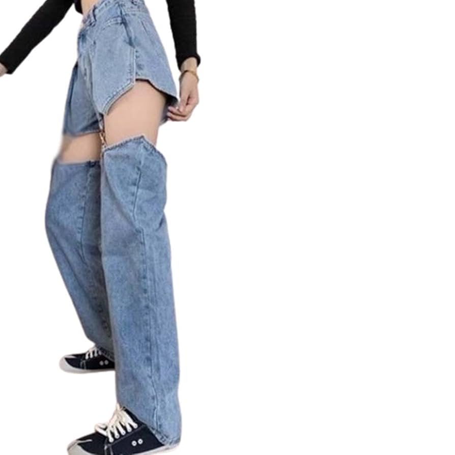 Amazon.co.jp: レディース デニムパンツ 2way セパレート 春 夏