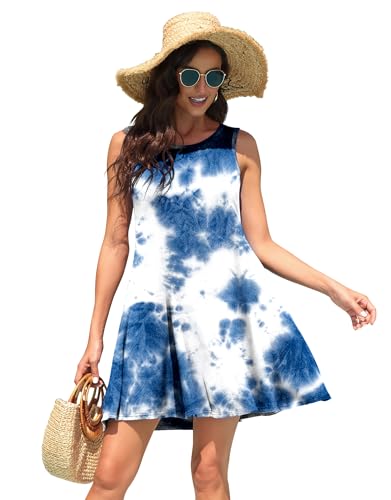 Image of WEACZZY Women Summer Casual Swing T Shirt Dresses Beach Cover up Loose Dress