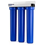 iSpring Whole House Water Filter System, Highly Reduces up to 99% Chlorine, Sediment, Taste, Odor, 3-Stage Whole House Water Filtration System, Model: WCB32O, 3/4" NPT Inlet/Outlet