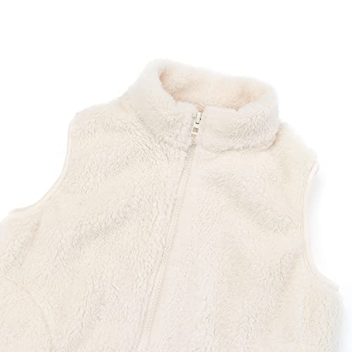 Image of JESKIDS Girls' Boys Sherpa Fleece Vest Outwear Lightweight Solid Color Cute Jacket with Pockets 2-11 Years