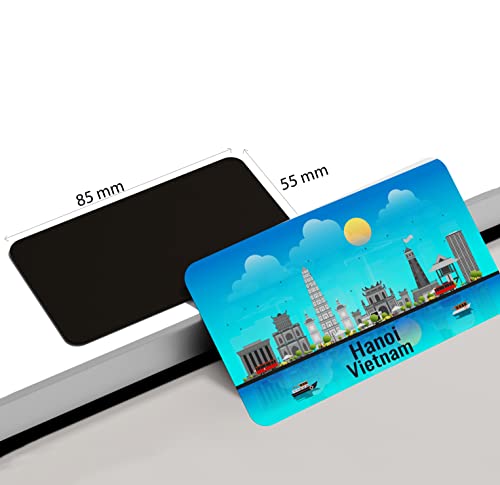 Image of dhcrafts Rectangular Rubber Fridge Magnet /Magnetic Card Blue Vietnam Hanoi Design Pack of 1 (8.6cm x 5.4cm)