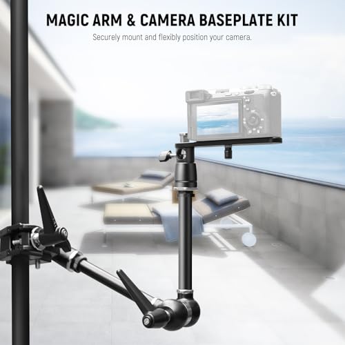 Image of NEEWER 21 inch Magic Arm Camera Mount with Super Clamp, Overhead Desk Mount with 360 Dual Ball Head, 1 /4 inch 3 /8 inch 5 /8 inch Stud Adapter for PA073 PA074 Phone Cage Rig DSLR Camera Monitor Video Light, UA018